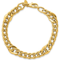 14K Yellow Gold Polished Multi Graduated Curb Link Bracelet - 8 inches, 6.7mm Width by 0