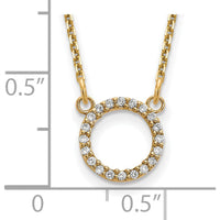 14K Yellow Gold Polished Necklace with 20 Round Diamonds in Shared Prong Setting - 0.004 Carat Total Diamond Weight by Oro Pregiato