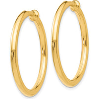 14K Yellow Gold Polished Non-Pierced Hoop Earrings - 25mm Diameter by Oro Pregiato