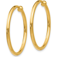 14K Yellow Gold Polished Non-Pierced Large Hoop Earrings - 25mm by Oro Pregiato