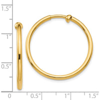 14K Yellow Gold Polished Non-Pierced Large Hoop Earrings - 25mm by Oro Pregiato