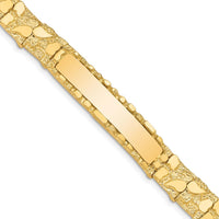 14K Yellow Gold Polished Nugget Plate Chain Bracelet - 7 inches by Oro Pregiato