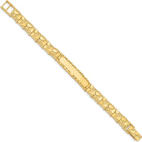 14K Yellow Gold Polished Nugget Plate Chain Bracelet - 7 inches by Oro Pregiato