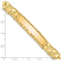 14K Yellow Gold Polished Nugget Plate Chain Bracelet - 7 inches by Oro Pregiato