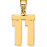 14K Yellow Gold Polished Number 11 Medium Pendant Charm by Oro Pregiato