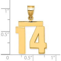 14K Yellow Gold Polished Number 14 Pendant Charm by Oro Pregiato