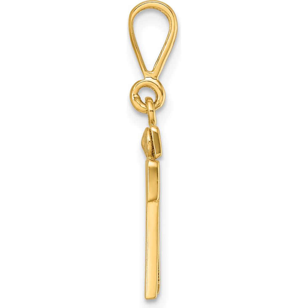 14K Yellow Gold Polished Number 16 Charm Pendant - Small Size by 0