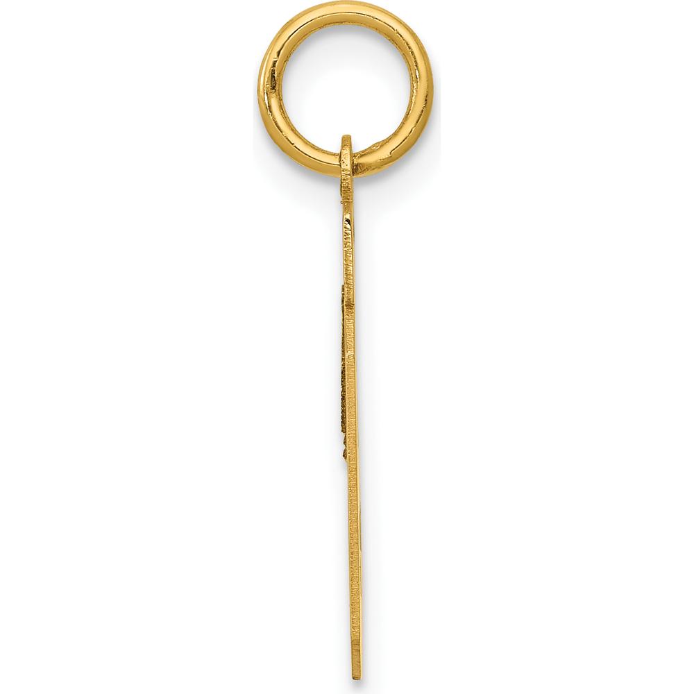 14K Yellow Gold Polished Number 19 Charm Pendant - Laser Cut Design by Oro Pregiato