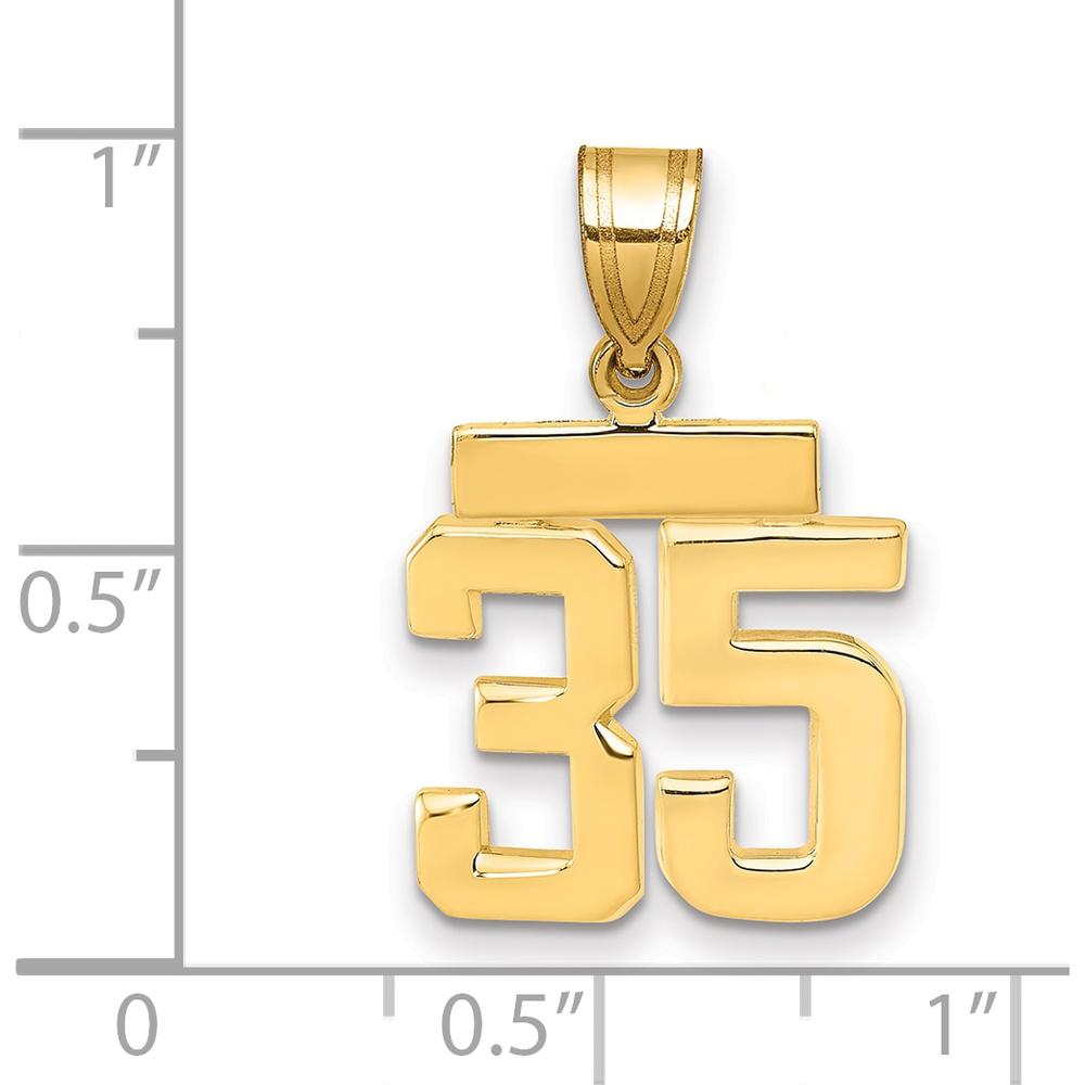 14K Yellow Gold Polished Number 35 Charm Pendant by 0