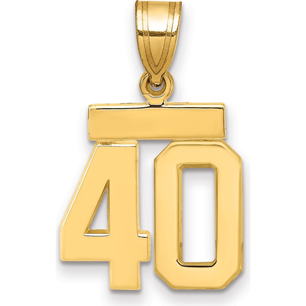 14K Yellow Gold Polished Number 40 Pendant - Small Charm by 0