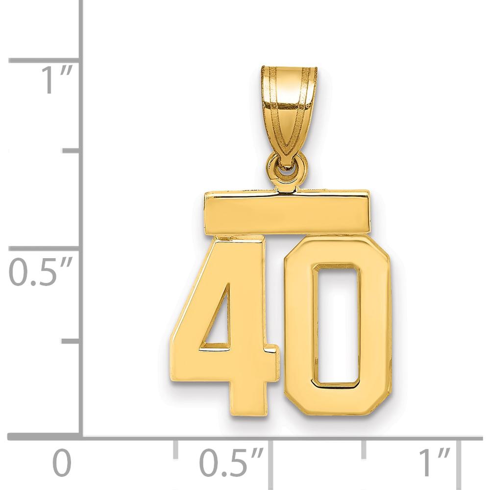 14K Yellow Gold Polished Number 40 Pendant - Small Charm by 0