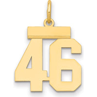 14K Yellow Gold Polished Number 46 Charm Pendant by Oro Pregiato
