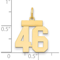 14K Yellow Gold Polished Number 46 Charm Pendant by Oro Pregiato