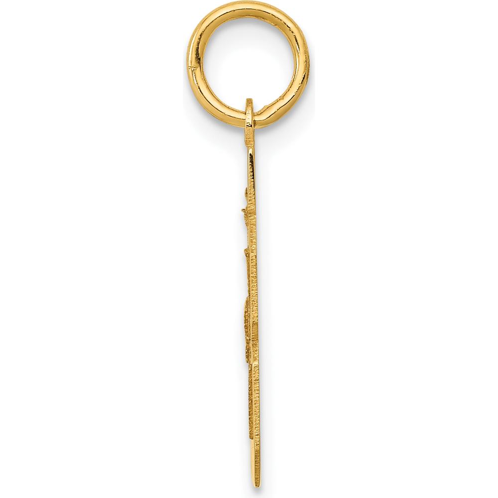 14K Yellow Gold Polished Number 48 Laser Cut Charm - Small Size by Oro Pregiato
