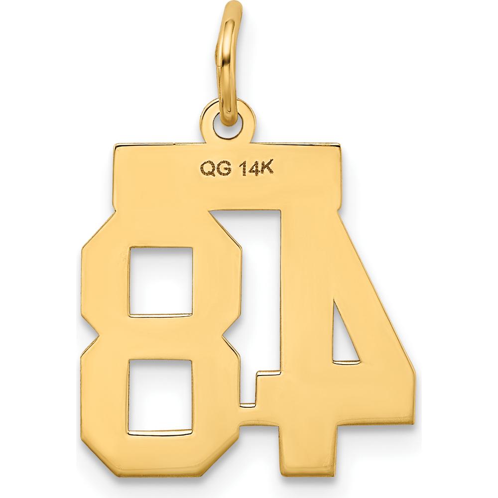 14K Yellow Gold Polished Number 48 Laser Cut Charm - Small Size by Oro Pregiato
