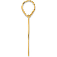 14K Yellow Gold Polished Number 70 Pendant - Large Laser Cut Design