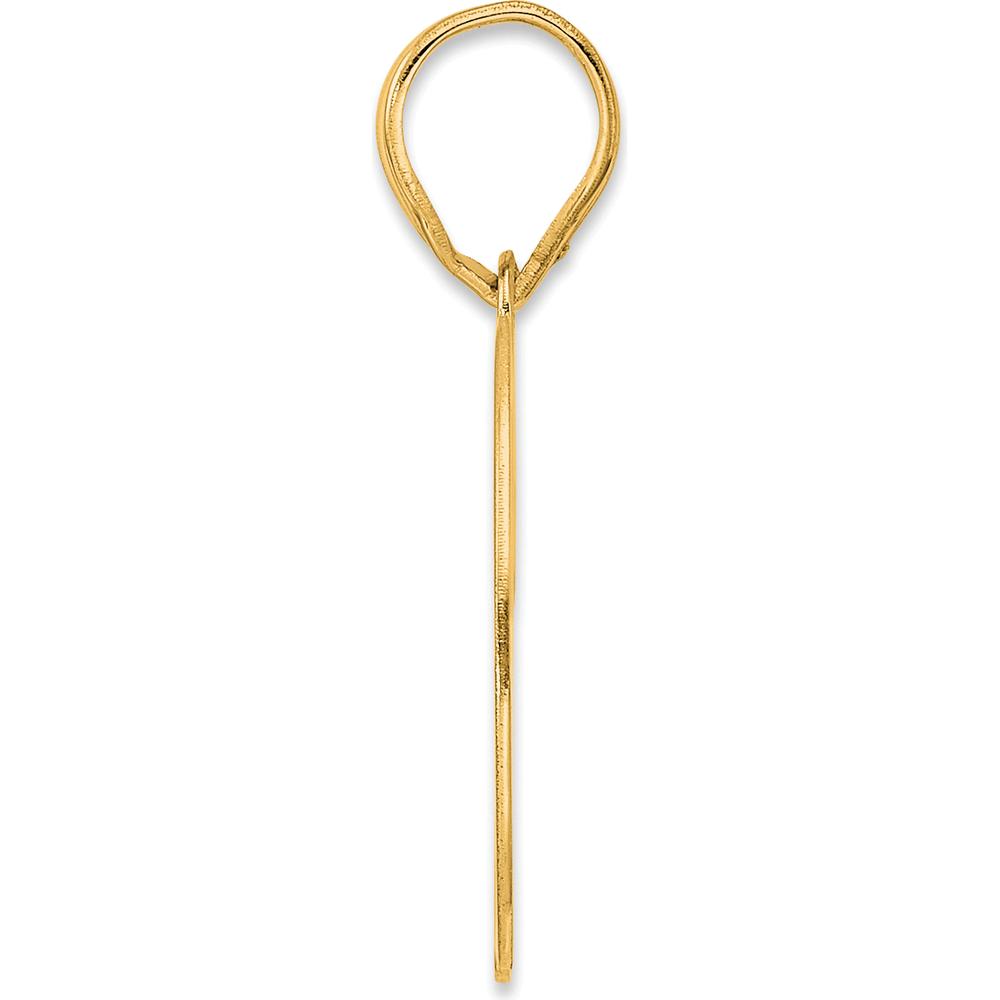 14K Yellow Gold Polished Number 70 Pendant - Large Laser Cut Design