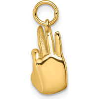 14K Yellow Gold Polished OK Hand Pendant - 19.9mm Length by Oro Pregiato