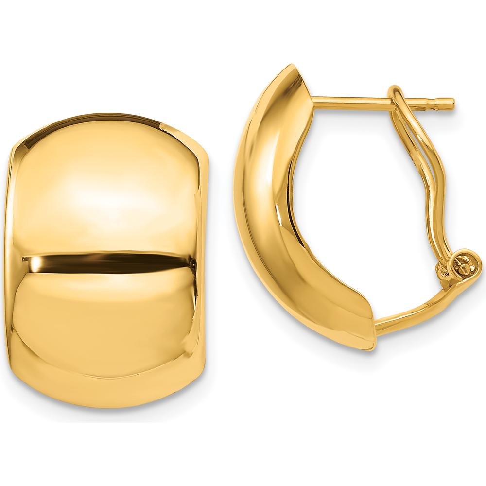 14K Yellow Gold Polished Omega Back Earrings by 0