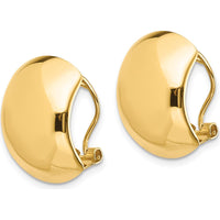 14K Yellow Gold Polished Omega Back Earrings by 0