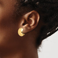 14K Yellow Gold Polished Omega Back Earrings by 0