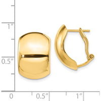 14K Yellow Gold Polished Omega Back Earrings by 0