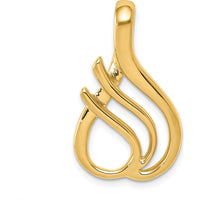 14K Yellow Gold Polished Omega Slide Pendant - Fits up to 6mm Fancy or Reversible Chains by 0