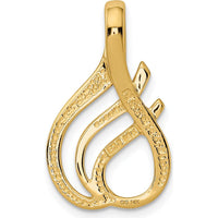 14K Yellow Gold Polished Omega Slide Pendant - Fits up to 6mm Fancy or Reversible Chains by 0