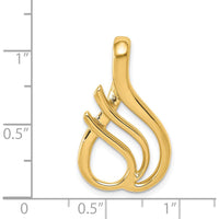 14K Yellow Gold Polished Omega Slide Pendant - Fits up to 6mm Fancy or Reversible Chains by 0