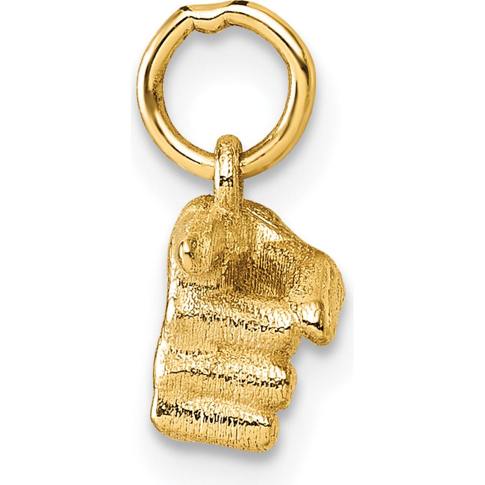 14K Yellow Gold Polished One-Finger Point Hand Pendant - 12.57mm Length by Oro Pregiato