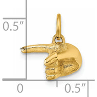 14K Yellow Gold Polished One-Finger Point Hand Pendant - 12.57mm Length by Oro Pregiato