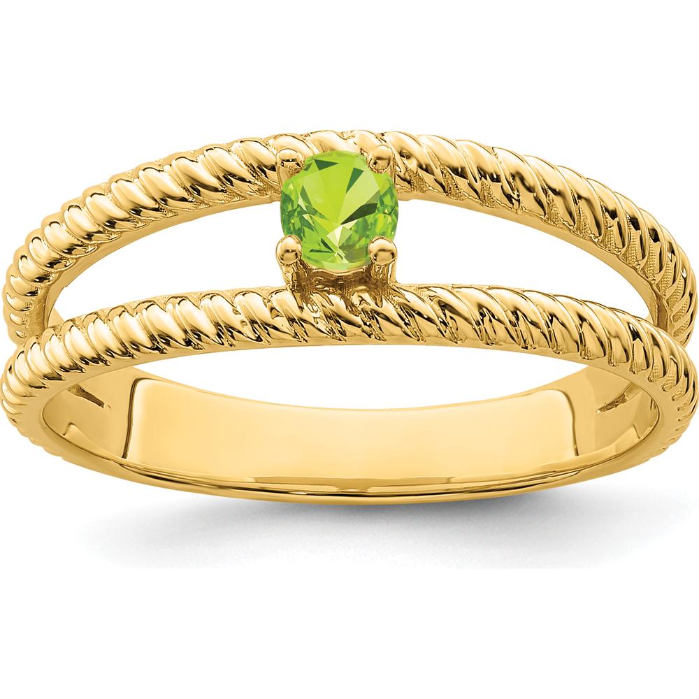 14K Yellow Gold Polished One-Stone Mother's Ring Mounting - 3mm Band Width by Monteluci Fine Jewelry