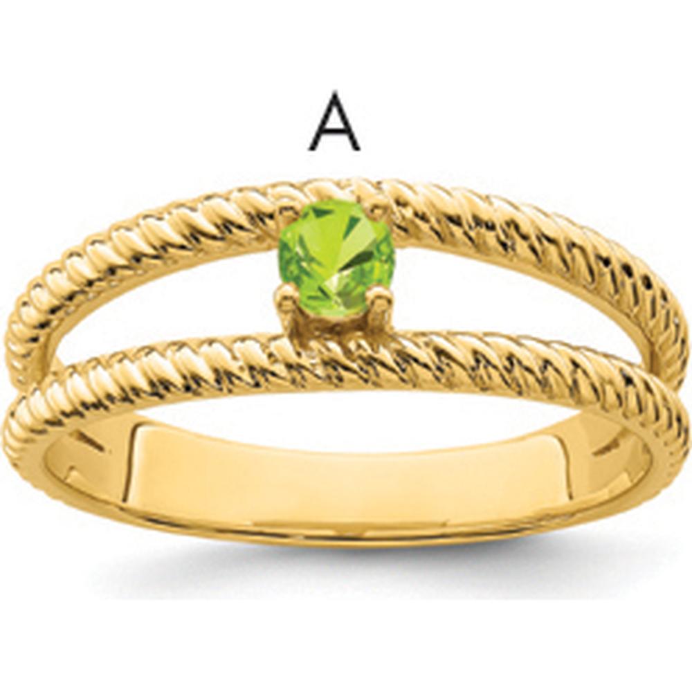 14K Yellow Gold Polished One-Stone Mother's Ring Mounting - 3mm Band Width by Monteluci Fine Jewelry