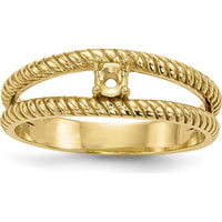 14K Yellow Gold Polished One-Stone Mother's Ring Mounting - 3mm Band Width by Monteluci Fine Jewelry