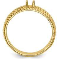 14K Yellow Gold Polished One-Stone Mother's Ring Mounting - 3mm Band Width by Monteluci Fine Jewelry