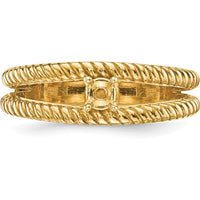 14K Yellow Gold Polished One-Stone Mother's Ring Mounting - 3mm Band Width by Monteluci Fine Jewelry