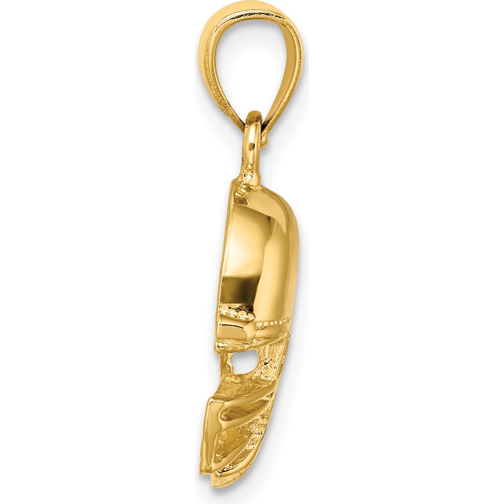 14K Yellow Gold Polished Open-Back Football Helmet Charm by Oro Pregiato