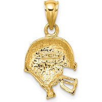 14K Yellow Gold Polished Open-Back Football Helmet Charm by Oro Pregiato