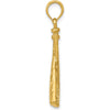 14K Yellow Gold Polished Open-Backed Bats and Baseball Pendant by Oro Pregiato