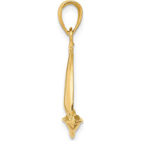 14K Yellow Gold Polished Open-Backed Sailboat Pendant - 24mm Length by Oro Pregiato