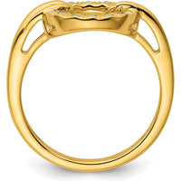 14K Yellow Gold Polished Open Circle Fashion Ring with Round Diamonds - 0.07 Carat Total Diamond Weight by 0