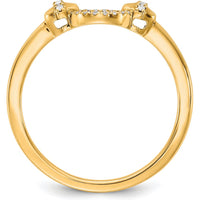 14K Yellow Gold Polished Open Circle Ring with Prong Set Round Diamonds - 0.07 Carat Total Diamond Weight by 0