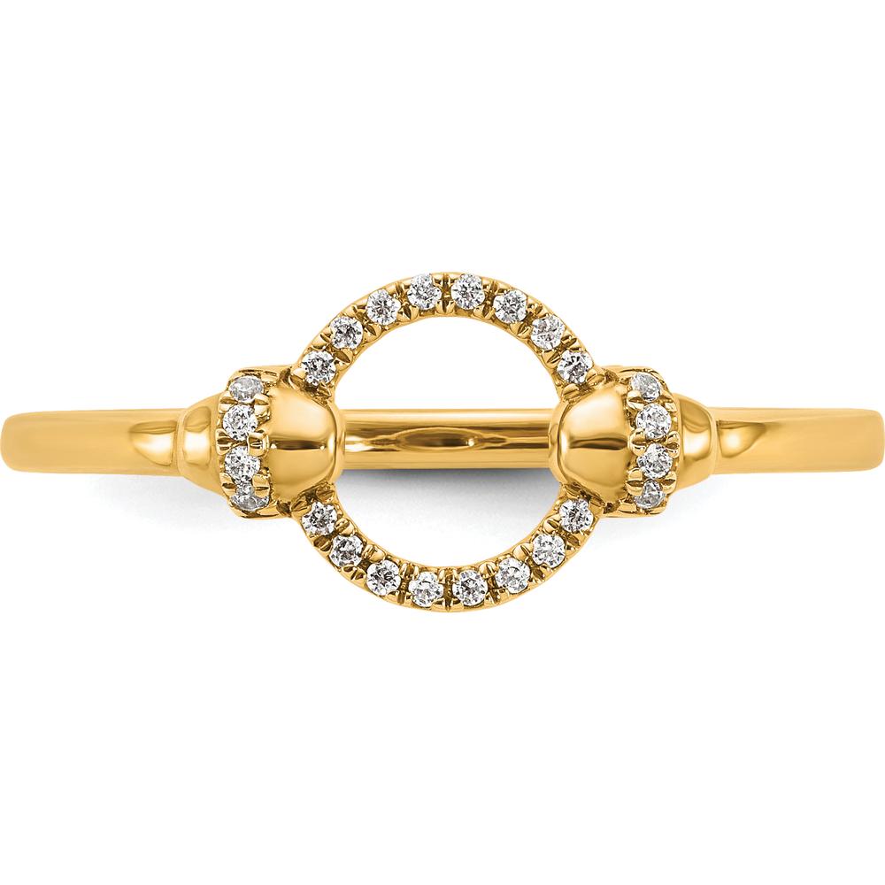 14K Yellow Gold Polished Open Circle Ring with Prong Set Round Diamonds - 0.07 Carat Total Diamond Weight by 0