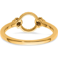 14K Yellow Gold Polished Open Circle Ring with Prong Set Round Diamonds - 0.07 Carat Total Diamond Weight by 0