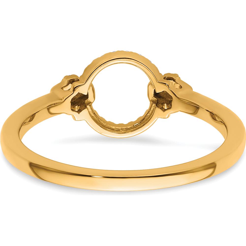 14K Yellow Gold Polished Open Circle Ring with Prong Set Round Diamonds - 0.07 Carat Total Diamond Weight by 0