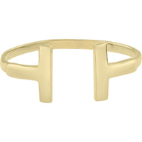 14K Yellow Gold Polished Open Double T-Bar Ring - Size 7 - Spring 2024 Collection by Orozza Fine Jewelry