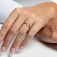 14K Yellow Gold Polished Open Double T-Bar Ring - Size 7 - Spring 2024 Collection by Orozza Fine Jewelry
