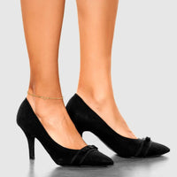 14K Yellow Gold Polished Open Heart and Bismark Chain 9" Anklet