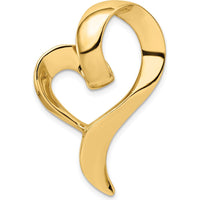 14K Yellow Gold Polished Open Heart Omega Slide Pendant by 0