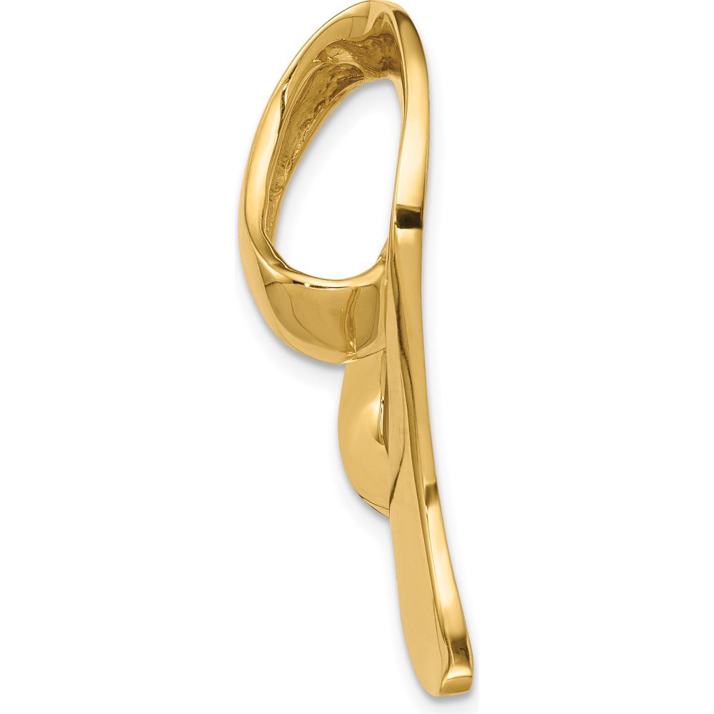 14K Yellow Gold Polished Open Heart Omega Slide Pendant by 0